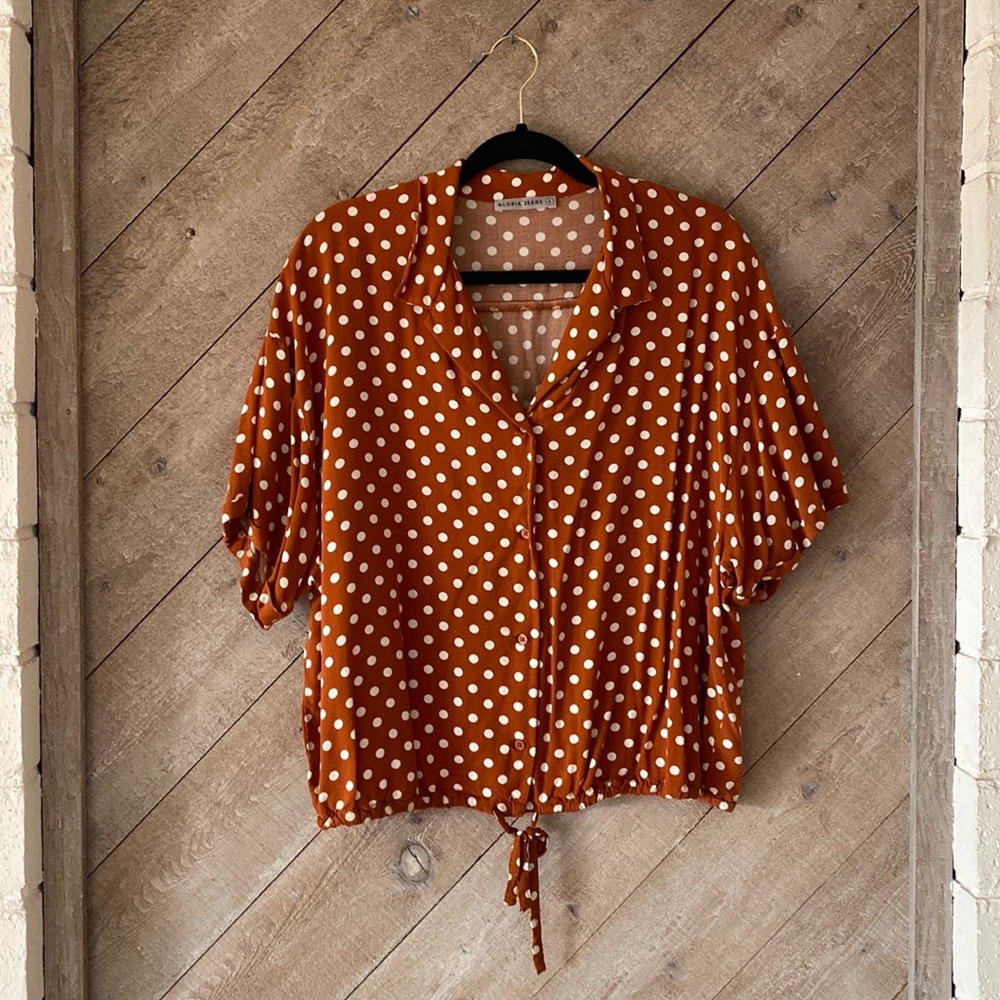 Gloria Jeans Blouse Size L Polka Dot